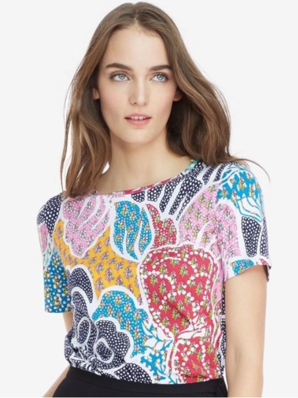 Diane von Furstenberg Flower Power Dream T-Shirt Sz S w MEASUREMENTS Cotton